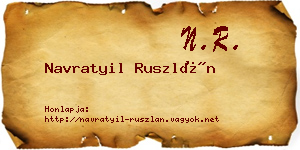 Navratyil Ruszlán névjegykártya